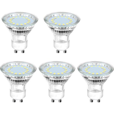 GU10 LED Bulb, 6500K, 4W, 50W Halogen Equivalent, 450LM, GU10 LED Spot Light Bulb, Non-Dimmable, 230V, 110° Wide Beam Angle, 5-Pack (1/5)