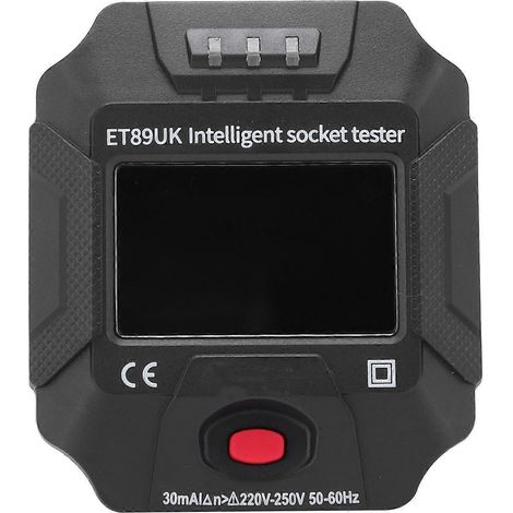 ET89UK Intelligenter Steckdosentester mit LCD-Display, Spannungs- und Frequenzdetektor, AC220V‐