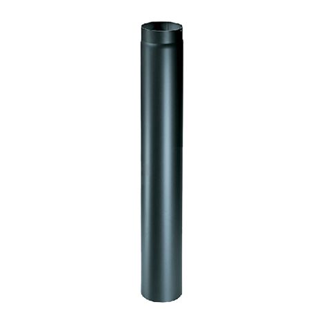 Tuyau de poele a' bois 15 cm longueur 100 cm e'paisseur 2 mm en acier aluminise' noir pour usage inte'rieur