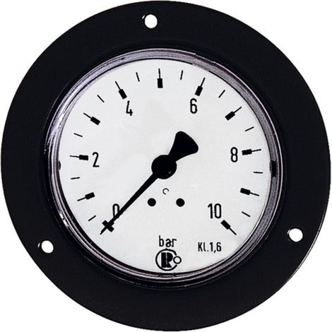 Riegler Standardmanometer, Frontring schwarz, G 1/4 hinten, 0 - 4,0 bar, Ø 50 (1/2)