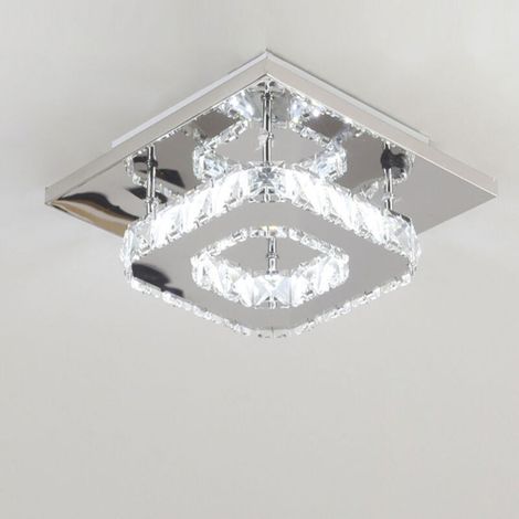 Lustre En Cristal K9 Moderne Plafonnier D'Intérieur À Led Pour Salon, Chambre À Coucher, Salle À Manger (Blanc Froid) (1/4)