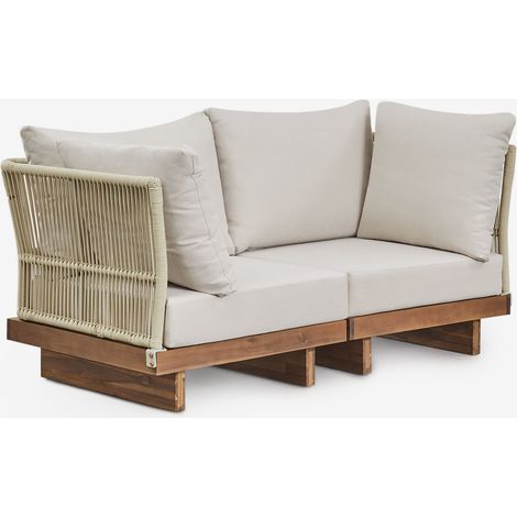 SKLUM 2-teilige modulare Gartensofa mit 2 Ecksesseln aus Akazienholz Dailin              Akazie Braun                     
