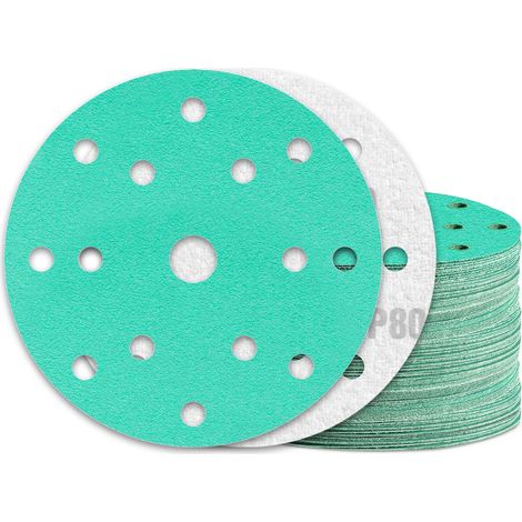 60 Disques Abrasifs 150mm Grain 80 - 15 Trous pour Ponceuse Excentrique - Ponçage Bois Métal - Papier de Verre Longue Durée (1/5)