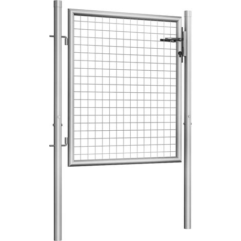 Maison Exclusive - Portail de jardin en acier galvanisé 105x75 cm argent (1/5)