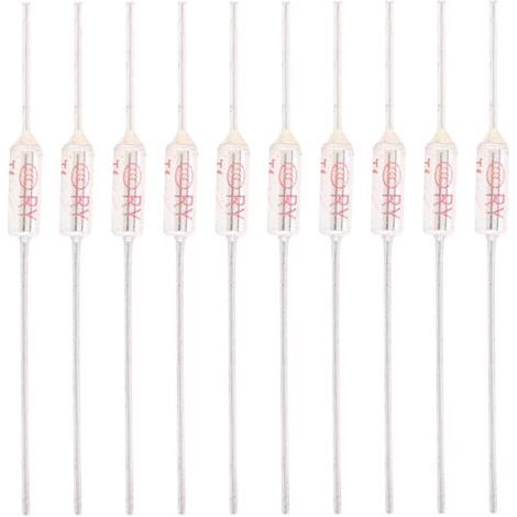 Lot de 10 fusibles thermiques 10A 250V – Coque métallique – Protection contre surchauffe jusqu'à 192°C – Remplacement rapide (1/5)