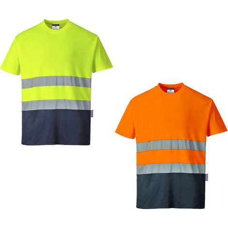Portwest S173 S/S Cotton Comfort 2-Band-Reflex-Warn-T-Shirt - M - Orange
