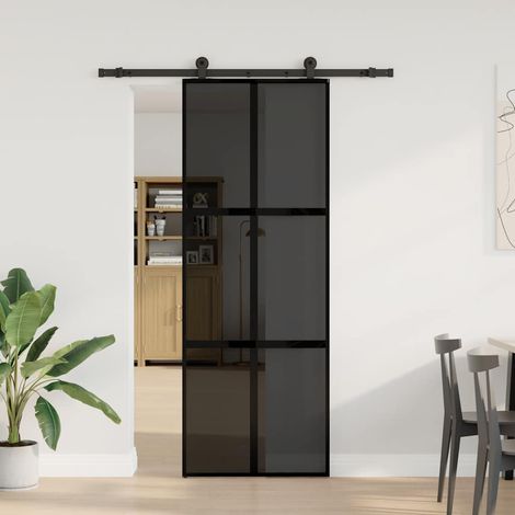 Maison Exclusive - Schiebetür mit Beschlag 76x205 cm Hartglas & A
