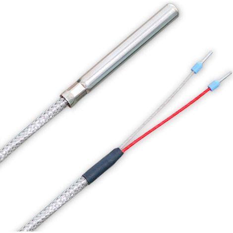 iOVEO 039HG01201 - PT100 - Sonda per gas di fumo, sensore di temperatura fino a 400°C con cavo di collegamento/cavo in fibra di veto, 1 metro (1/3)