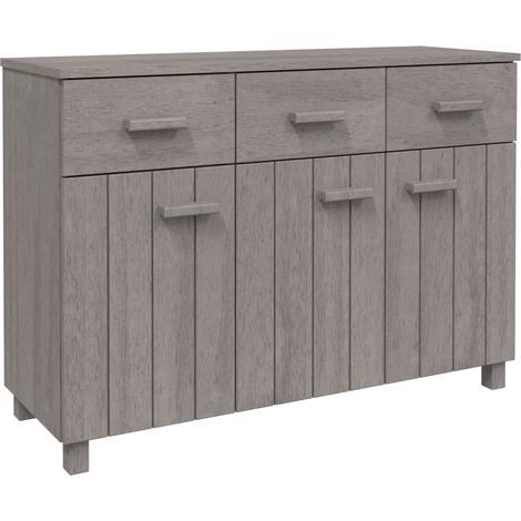 Sideboard HAMAR Light Grey 113x40x80 cm Solid Wood Pine vidaXL (1/5)