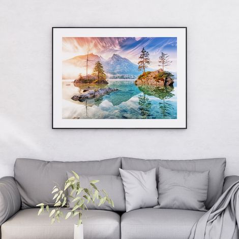 Affiche / Poster - Paysage montagnes - 60x80 cm - Bordure Noire et Blanche (1/5)