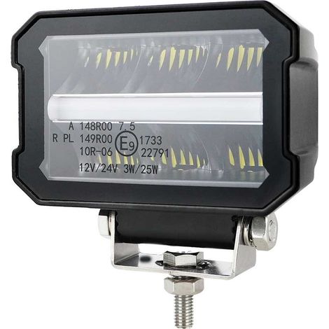 Barra Supplementare Led Fuoristrada 4,7'' 30W 2800LM 12V 24V IP67 6000K Luci DRL Bianco e Frecce Arancione Incorporato (1/3)