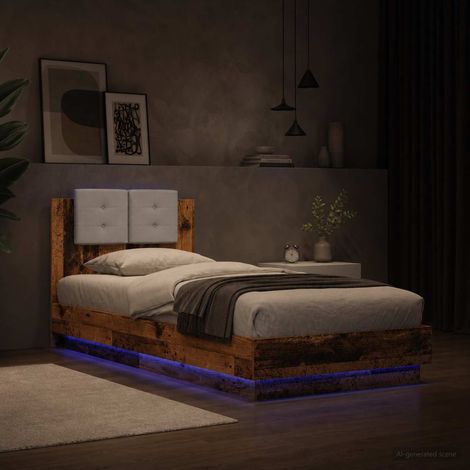 Estructura de cama con cabecero Madera envejecida (1/5)