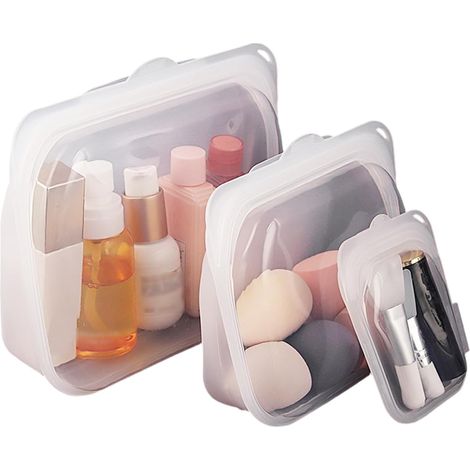 Reusable Sandwich Bags, 3 Pieces Silicone Storage Pouches, Airtight Food Container Bags for Meal Prep, Lunch, Travel, Meat, Cheese, Vegetable, Fruit, Snacks