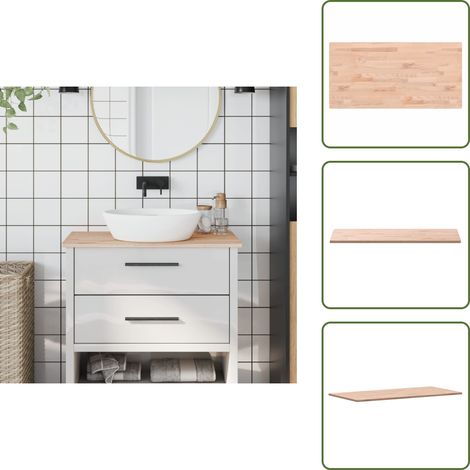 Comptoir de salle de bain 80x40x1,5 cm bois massif de hêtre - Plan De Travail Cuisine - Comptoir Salle De Bain - Bois Massif - Hetre - Meubles Salle De Bain (1/5)