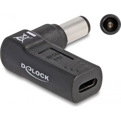 Delock Adaptador para cable de carga de ordenador portÃ¡til USB Type-Câ¢ hembra a Dell 7,4 x 5,0 mm macho en Ã¡ngulo de 90Â°