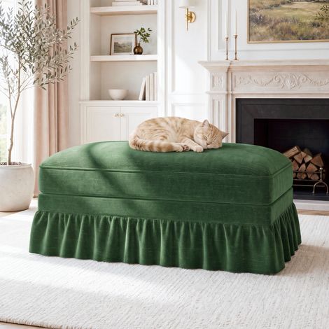 Tabouret Windsor en chenille - vert (1/5)