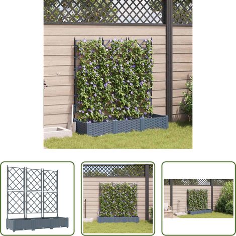 Pot de jardin - Cache-pot de jardin 3 pcs Gris Clair 120 x 40 x 125,5 cm Acier (1/5)