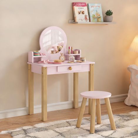 Lit enfant coloris rose en mDF Legno di pino 55 x 34 x 82 cm (1/5)
