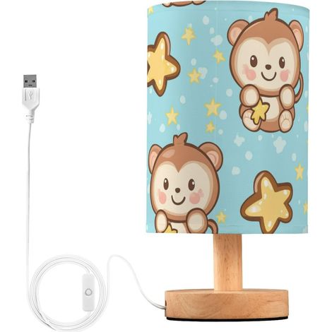 Kcldeci Lampe de chevet à étoiles jaunes singe pour chambre (1/5)