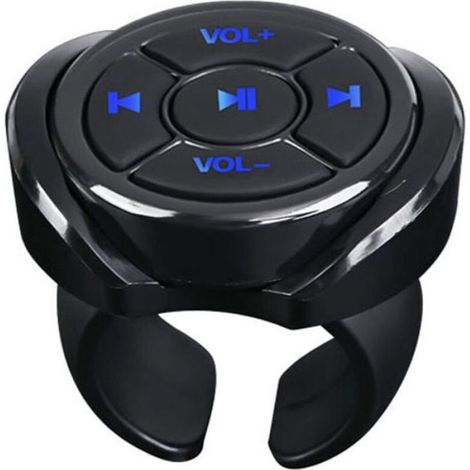 Bluetooth Sans Fil Bouton MultiméDia TéLéCommande Voiture Moto VéLo Volant Musique Jouer à Distance pour TéLéPhone Tablette (1/5)
