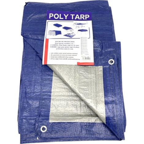 Bâche de protection 2,8x3,6m - 90g/m² en Polyéthylène Haute Densité Résistante pour Extérieur et Chantiers (1/2)