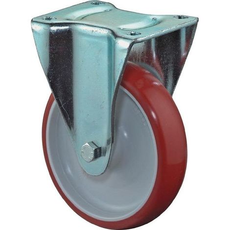 BS Rollen Roue libre polyuréthane coulé rouge roulement à billes Ø roue 80 mm 125 kg - L410.B31.080 (1/4)
