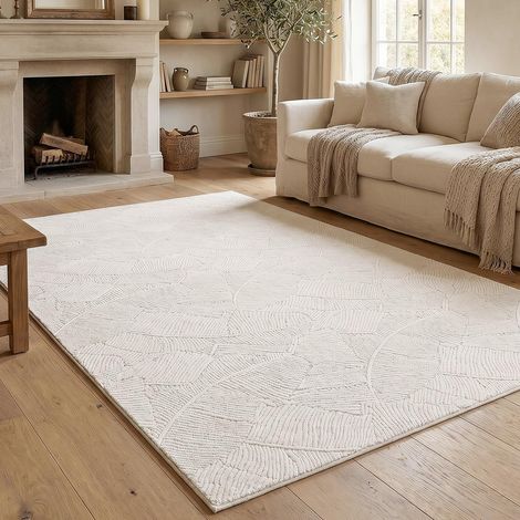 Tapis Salon Moderne 160 x 230 cm Beige, Doux Tapis Salle a Manger Lavable en Machine Antidérapant Tapis de Chambre, Résistant aux Taches Poils Courts Chambre (1/5)