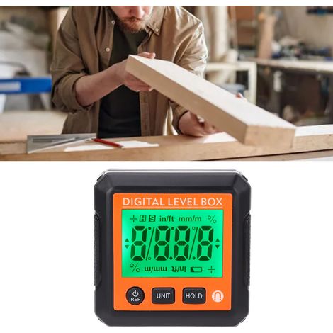Digitaler Neigungsmesser, Wasserwaage, Winkelmesser, Winkelmesser mit orangefarbenem Magnetstreifen (1/5)