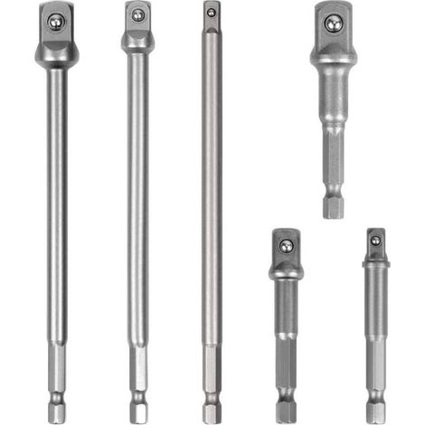 Trade Shop - Juego De 6 Adaptadores Para Llaves De Vaso Cuadradas De Impacto 1/4-3/8-1/2" 96033 - (1/5)