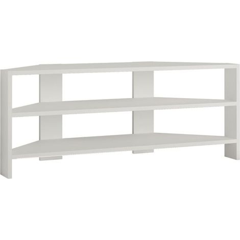 Mueble de TV esquinero con 3 estantes 110x36cm Thales - Blanco (1/3)