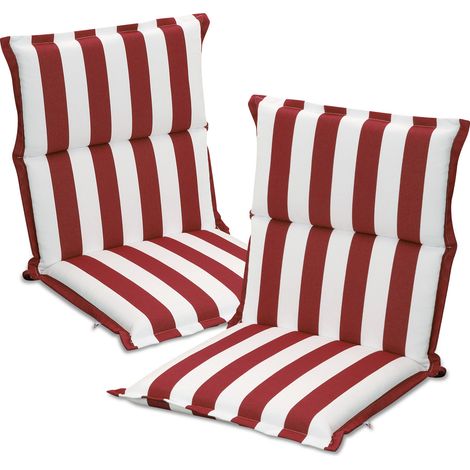 Aoodor Outdoor Chair Cushions, Set of 2 Fade-Resistant Patio Seat Cushions, Fit Patio Dining Chairs, 100x50x6 cm-red