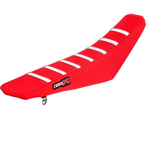 HOUSSE DE SELLE HONDA CRF 250-450 - TOP RED- SIDE RED-STRIPES WHITE