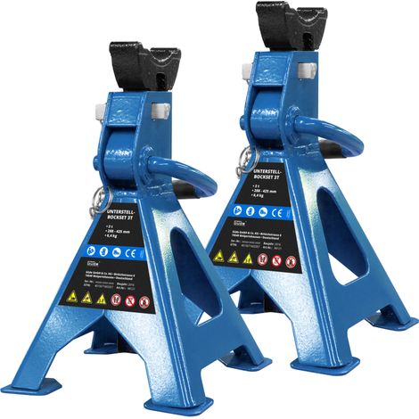 Güde – Lot de 2 chandelles 3 tonnes – Capacité de charge 3000 kg – Réglable de 288 à 425 mm – Construction soudée robuste