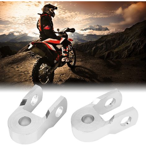Lot de 2 rehausseurs universels pour amortisseurs arrière de moto, couleur argent, sans vis (1/5)