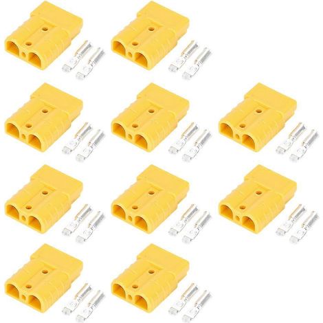 Connecteur haute intensité 50 A pour batteries de véhicules électriques, onduleurs, câbles solaires, prises électriques (jaune) (1/5)