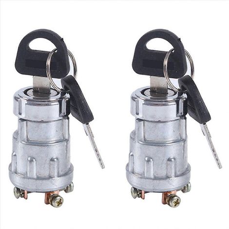 2 interrupteurs d'allumage universels 12 V à 4 positions avec 4 clés pour voitures, bateaux et machines agricoles à moteur essence. (1/5)
