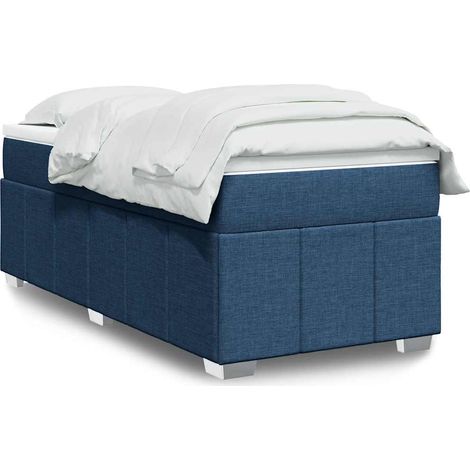 Cama box spring con colchón tela azul 100x200 cm vidaXL (1/5)