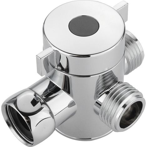 Robinet de douche et de salle de bain, adaptateur en T à trois voies, argent blanc poli pour toilette Bidet pomme (1/5)