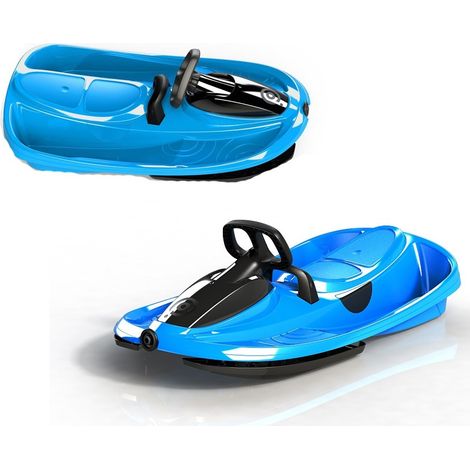 Bob Biposto Stratos Blu con Volante e Freno a Molla Slittino Neve Max 120kg (1/4)