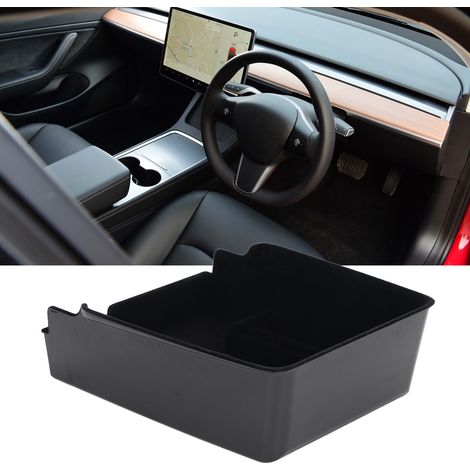 Plateau de rangement de la console centrale arrière Tesla Model 3/Y avec petits tiroirs de rangement dissimulés pour organiser documents, lunettes, cartes de crédit, petits rouges à lèvres et autres o (1/5)