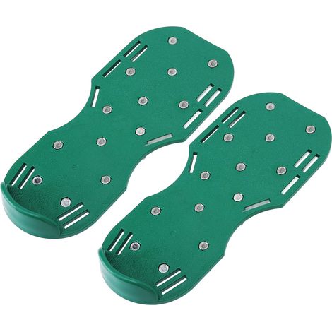 Scarificateur manuel de pelouse, sandales à pointes pour jardin, chaussures à pointes pour gazon avec sangles à boucle en alliage de zinc, vert (1/5)