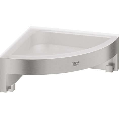 GROHE QuickFix - Start Cube - Eckduschtablette - Supersteel-Finish 41106DC0 (zum Schrauben oder Kleben) (1/5)