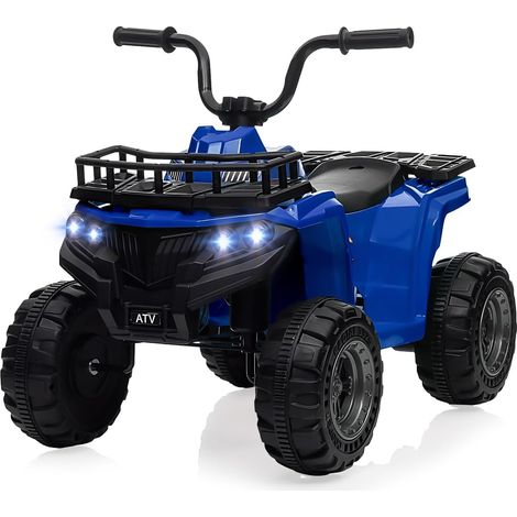 12V Kinder Quad Elektro Kinderquad mit Erdbebensicheres Design, Gezahnten Reifen, LED, Musik, Zwei Motoren, Pedalen, Für Kinder Von 2-5 Jahren - Blau (1/5)