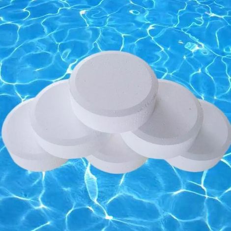 50 Brausetabletten, langsame Desinfektion, beseitigt Algen und Bakterien, für Schwimmbäder (1/5)