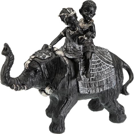 Décoration Africaine - Elephant et enfants (1/2)