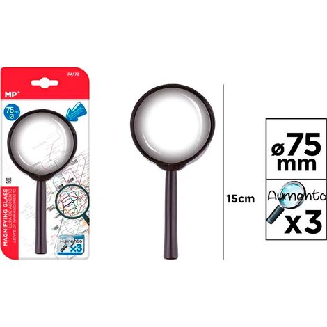 Lupa de 3 aumentos ø75 x 150 mm, blister