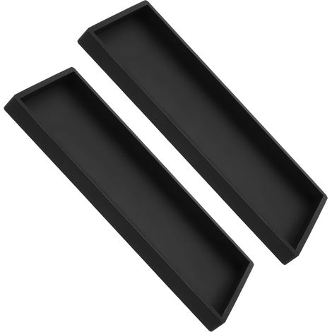 Lot de 2 Plateaux en Silicone Antidérapants 31 X 135 CM Plateau Organisateur d'Évier Multifonction Porte-Savonnette de Salle de Bain Plateau à Bijoux Noir Cuisine Salle de'-'- (1/5)