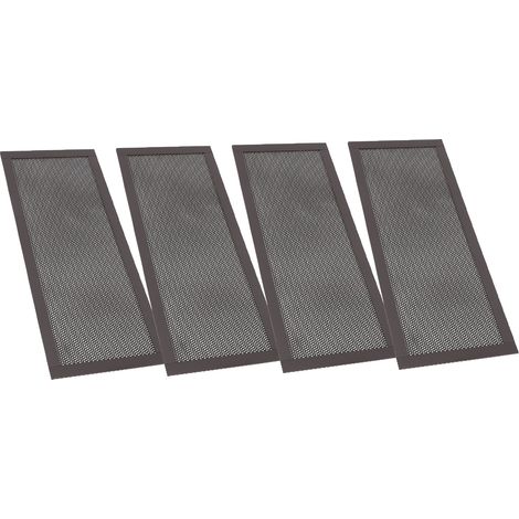 Lot de 4 grilles protection bouche d'aération sol PVC aimantée anti-poussière pour maison mur plafond 102x254mm noir (1/5)