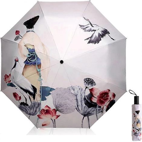 Parasol pliable, protection solaire UV, compact et léger pour les voyages, structure à 8 baleines.-AquaForge (1/5)