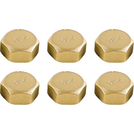 Bouchon en laiton, filetage femelle G3/4 po (25 mm), lot de 6, bouchons borgnes pour tuyaux, joints, embout hexagonal, raccord fileté pour tuyaux d'arrosage (1/5)